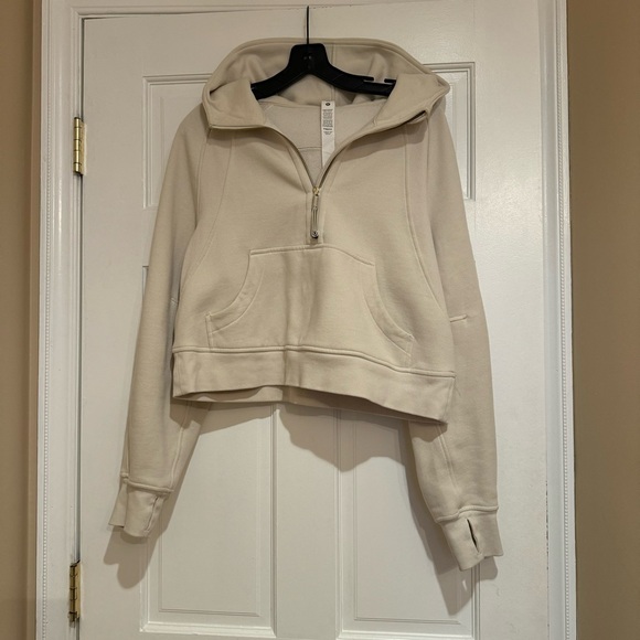 LULULEMON OVERSIZED SCUBA HOODIE IN HEATHERED BONE / GOLD SIZE XS/S - Picture 2 of 4